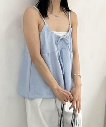 mebole（メボレ）の「フロントリボンペプラムキャミソール（キャミソール）」