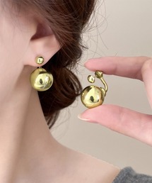 メタルボールピアス きれいめ 一粒ピアス