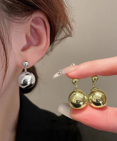 Miniministore(ミニミニストア)の「メタルボールピアス きれいめ 一粒ピアス(ピアス(両耳用)・レディース・シルバー/ゴールド・FREE)」の4枚目の写真