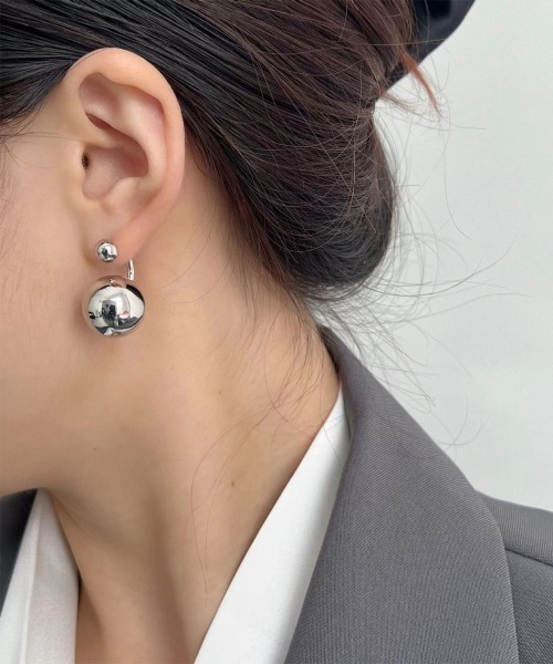 Miniministore(ミニミニストア)の「メタルボールピアス きれいめ 一粒ピアス(ピアス(両耳用)・レディース・シルバー/ゴールド・FREE)」の10枚目の写真