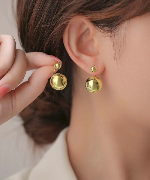 Miniministore(ミニミニストア)の「メタルボールピアス きれいめ 一粒ピアス(ピアス(両耳用)・レディース・シルバー/ゴールド・FREE)」の3枚目の写真