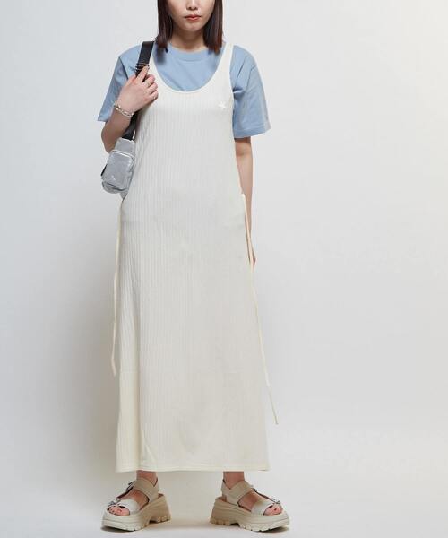 CONVERSE TOKYO(コンバーストウキョウ)の「RIB CAMISOLE DRESS(ワンピース・レディース・アイボリー/ブラック/グレー/テラコッタ・FREE)」の1枚目の写真