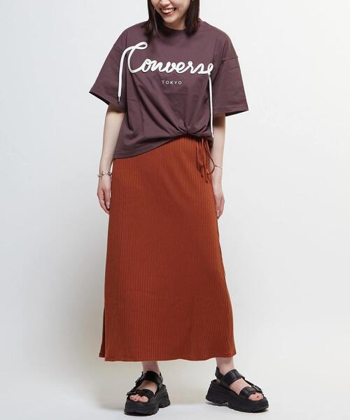CONVERSE TOKYO(コンバーストウキョウ)の「RIB CAMISOLE DRESS(ワンピース・レディース・アイボリー/ブラック/グレー/テラコッタ・FREE)」の10枚目の写真