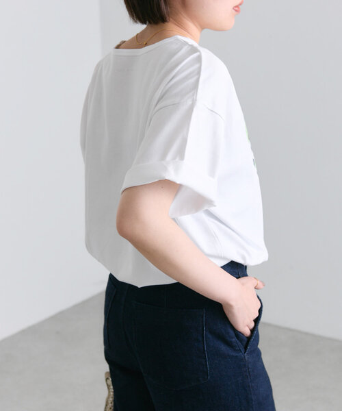 ear PAPILLONNER（イアパピヨネ）の「sampo×ear ワオキツネザル/刺しゅうTシャツ（Tシャツ/カットソー・レディース・ホワイト・FREE）」の8枚目の写真