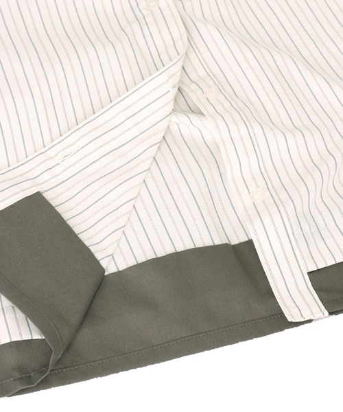 Settimissimo（セッティミッシモ）の「ストライプ 配色 ダブル襟 半袖シャツ（シャツ/ブラウス・レディース・ブルー/オフホワイト・FREE）」の20枚目の写真