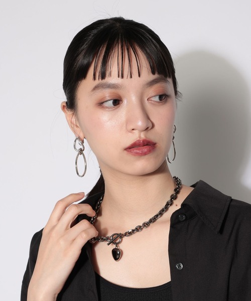 PAGEBOY(ページボーイ)の「ハートマンテルネックレス3(ネックレス・レディース・シルバー/ブラック・FREE)」の14枚目の写真