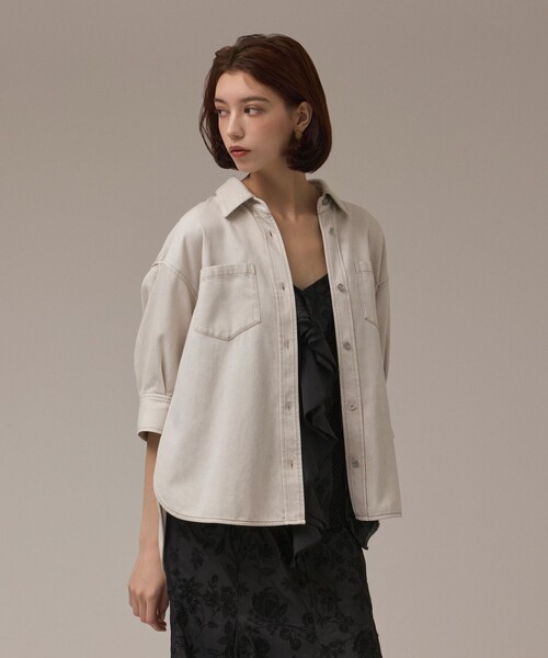 GRACE CONTINENTAL(グレースコンチネンタル)の「ツイルハーフスリーブシャツ(シャツ/ブラウス・レディース・カーキ/ベージュ・36)」の18枚目の写真