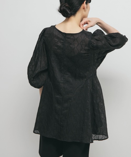 KBF(ケイビーエフ)の「パネルラインシアーブラウス(シャツ/ブラウス・レディース・ブラック/ブルー/アイボリー・ONE)」の12枚目の写真