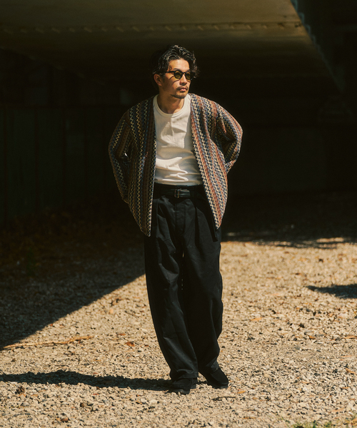 417 EDIFICE(フォーワンセブンエディフィス)の「ラッセルレース カーデ(カーディガン/ボレロ・メンズ・ブラウン/グリーン/チャコールグレー・MEDIUM/LARGE)」の4枚目の写真