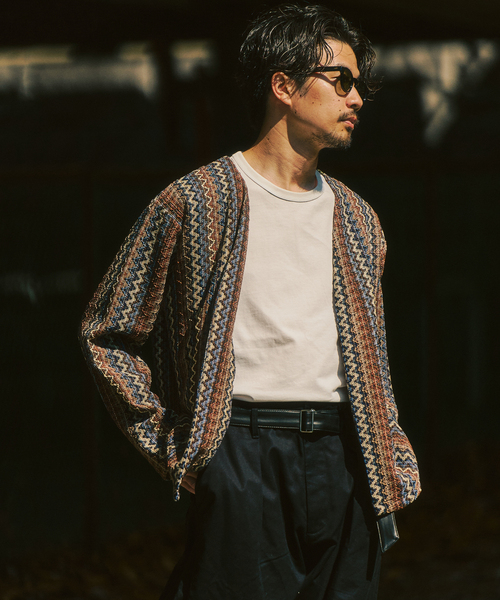 417 EDIFICE(フォーワンセブンエディフィス)の「ラッセルレース カーデ(カーディガン/ボレロ・メンズ・ブラウン/グリーン/チャコールグレー・MEDIUM/LARGE)」の7枚目の写真