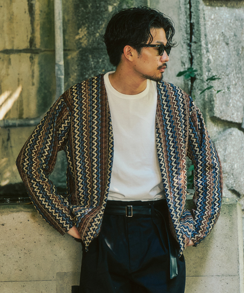 417 EDIFICE(フォーワンセブンエディフィス)の「ラッセルレース カーデ(カーディガン/ボレロ・メンズ・ブラウン/グリーン/チャコールグレー・MEDIUM/LARGE)」の9枚目の写真