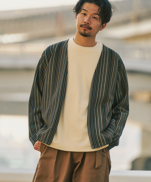 417 EDIFICE(フォーワンセブンエディフィス)の「ラッセルレース カーデ(カーディガン/ボレロ・メンズ・ブラウン/グリーン/チャコールグレー・MEDIUM/LARGE)」の11枚目の写真