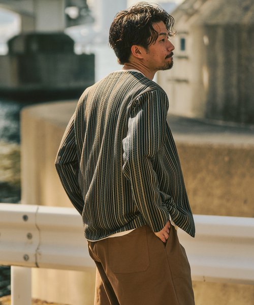 417 EDIFICE(フォーワンセブンエディフィス)の「ラッセルレース カーデ(カーディガン/ボレロ・メンズ・ブラウン/グリーン/チャコールグレー・MEDIUM/LARGE)」の12枚目の写真