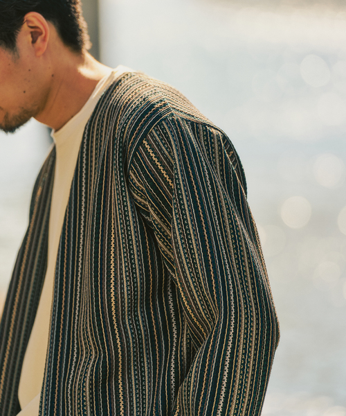 417 EDIFICE(フォーワンセブンエディフィス)の「ラッセルレース カーデ(カーディガン/ボレロ・メンズ・ブラウン/グリーン/チャコールグレー・MEDIUM/LARGE)」の14枚目の写真