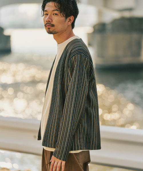 417 EDIFICE(フォーワンセブンエディフィス)の「ラッセルレース カーデ(カーディガン/ボレロ・メンズ・ブラウン/グリーン/チャコールグレー・MEDIUM/LARGE)」の15枚目の写真