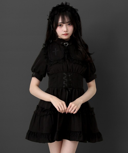 ディアマイラブ　ワンピース　ブラック ハートネックお嬢様ワンピース（ワンピース）｜DearMyLoveRose