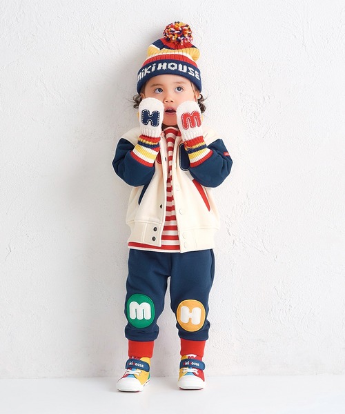 MIKI HOUSE（ミキハウス）の「ロゴニットフード（ニットキャップ/ビーニー・キッズ・マルチ/レッド系その他4・S(46-52cm)/M(52-56cm)）」の8枚目の写真