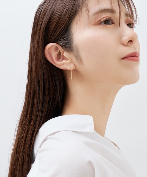 Jewel closet by L&Co.（ジュエルクローゼットバイエルアンドコー）の「K18 ピアス（ピアス（両耳用）・レディース・イエローゴールド・FREE）」の3枚目の写真