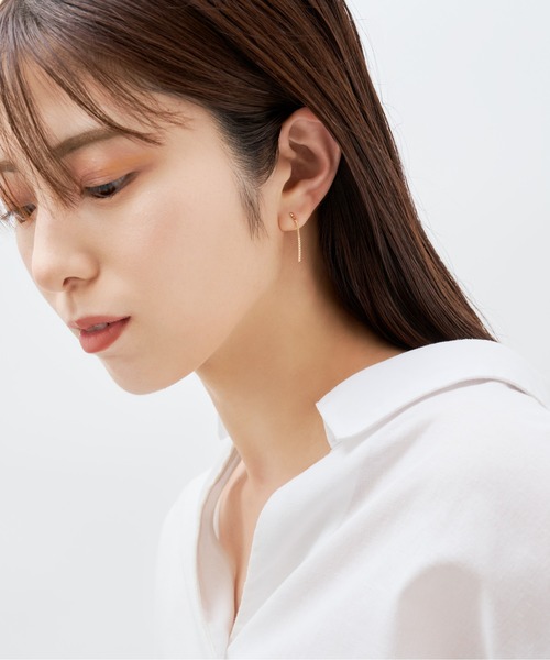 Jewel closet by L&Co.（ジュエルクローゼットバイエルアンドコー）の「K18 ピアス（ピアス（両耳用）・レディース・イエローゴールド・FREE）」の6枚目の写真