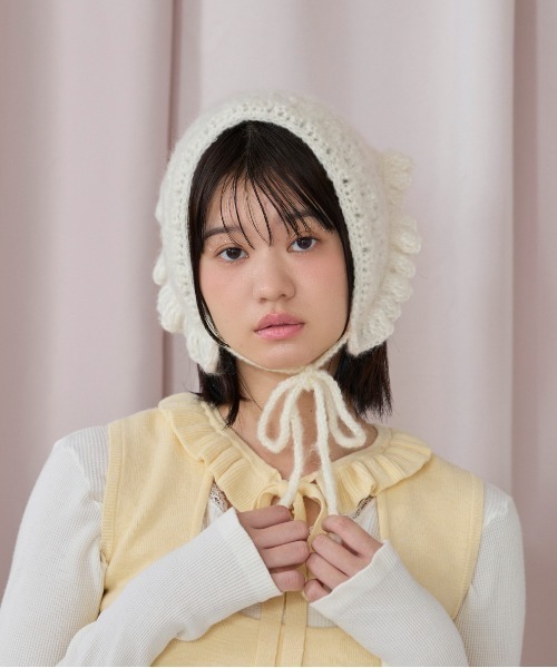 kaorinomori（カオリノモリ）の「kaorinomori ラブルバブーシュカ / カオリノモリ（ハット・レディース・ブラック/ピンク/ホワイト・FREE）」の2枚目の写真