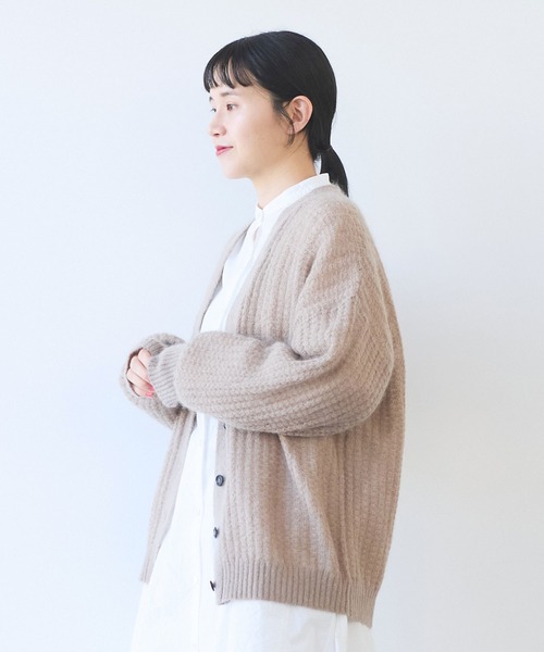 yuni（ユニ　）の「ウール/mohair/ナイロン カーディガン（カーディガン/ボレロ・レディース・ベージュ/ピンク・FREE）」の14枚目の写真