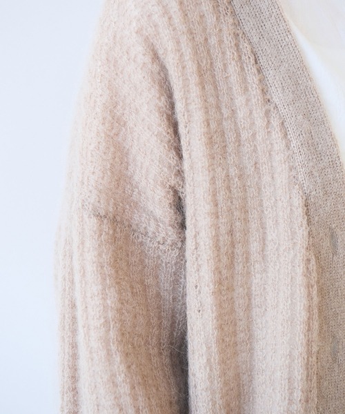 yuni（ユニ　）の「ウール/mohair/ナイロン カーディガン（カーディガン/ボレロ・レディース・ベージュ/ピンク・FREE）」の8枚目の写真