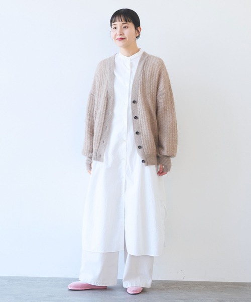 yuni（ユニ　）の「ウール/mohair/ナイロン カーディガン（カーディガン/ボレロ・レディース・ベージュ/ピンク・FREE）」の19枚目の写真