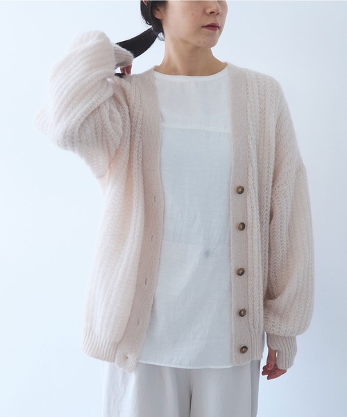 yuni（ユニ　）の「ウール/mohair/ナイロン カーディガン（カーディガン/ボレロ・レディース・ベージュ/ピンク・FREE）」の22枚目の写真