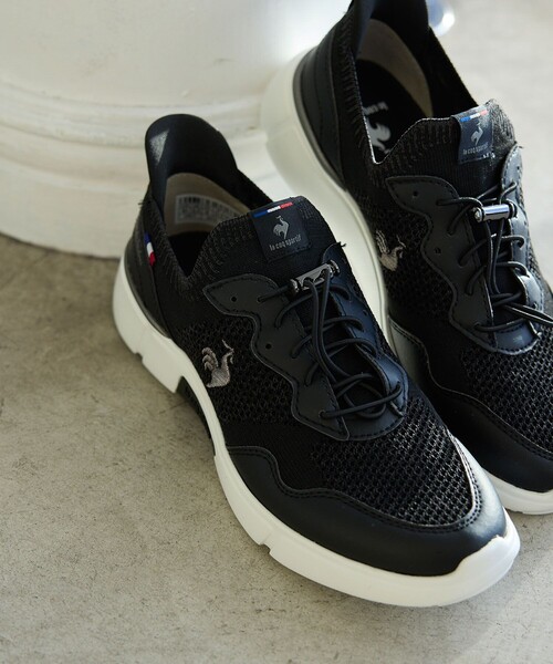 le coq sportif（ルコックスポルティフ）の「【le coq sportif/ルコックスポルティフ】【はっ水】ニットスニーカー(LCS ロワール)（スニーカー・レディース・ホワイト/ブラック・24.5cm/24.0cm/23.5cm）」の3枚目の写真