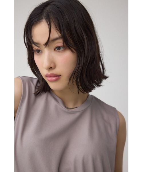 AZUL by moussy(アズールバイマウジー)の「C/T冷感アシメギャザートップス(Tシャツ/カットソー・レディース・ブラック/ブラック系その他/ライトグレー・FREE)」の15枚目の写真