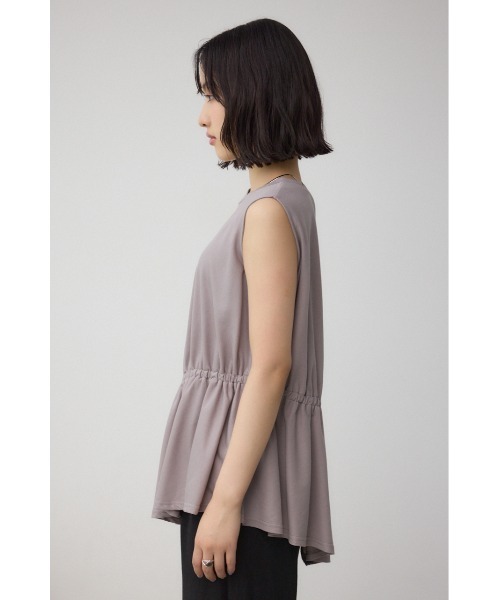 AZUL by moussy(アズールバイマウジー)の「C/T冷感アシメギャザートップス(Tシャツ/カットソー・レディース・ブラック/ブラック系その他/ライトグレー・FREE)」の11枚目の写真