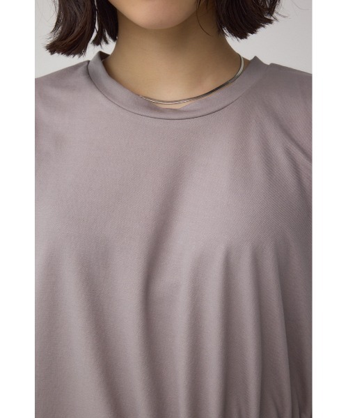 AZUL by moussy(アズールバイマウジー)の「C/T冷感アシメギャザートップス(Tシャツ/カットソー・レディース・ブラック/ブラック系その他/ライトグレー・FREE)」の8枚目の写真