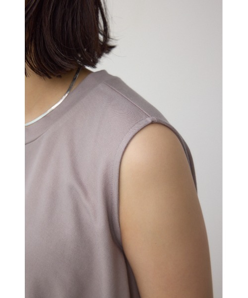 AZUL by moussy(アズールバイマウジー)の「C/T冷感アシメギャザートップス(Tシャツ/カットソー・レディース・ブラック/ブラック系その他/ライトグレー・FREE)」の7枚目の写真