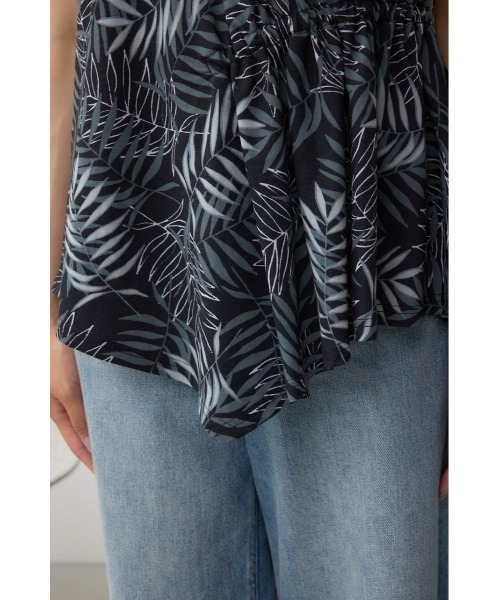 AZUL by moussy(アズールバイマウジー)の「C/T冷感アシメギャザートップス(Tシャツ/カットソー・レディース・ブラック/ブラック系その他/ライトグレー・FREE)」の17枚目の写真