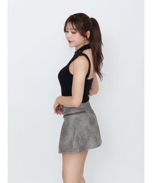 EATME（イートミー）の「ヴィンテージライクフェイクレザースカート（スカート・レディース・ブラウン/グレー/アイボリー・FREE）」の13枚目の写真