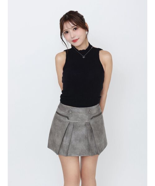 EATME（イートミー）の「ヴィンテージライクフェイクレザースカート（スカート・レディース・ブラウン/グレー/アイボリー・FREE）」の14枚目の写真