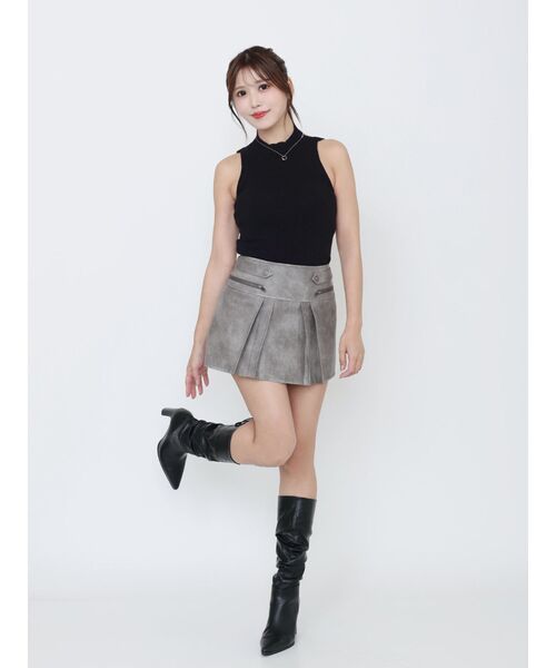 EATME（イートミー）の「ヴィンテージライクフェイクレザースカート（スカート・レディース・ブラウン/グレー/アイボリー・FREE）」の16枚目の写真