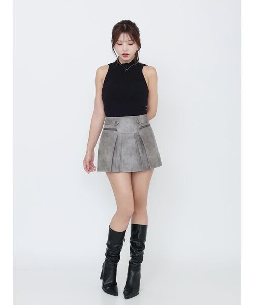 EATME（イートミー）の「ヴィンテージライクフェイクレザースカート（スカート・レディース・ブラウン/グレー/アイボリー・FREE）」の17枚目の写真