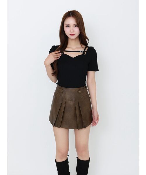 EATME（イートミー）の「ヴィンテージライクフェイクレザースカート（スカート・レディース・ブラウン/グレー/アイボリー・FREE）」の19枚目の写真