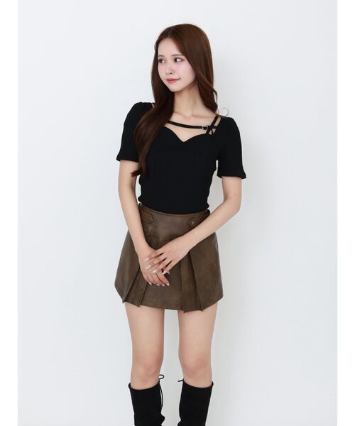 EATME（イートミー）の「ヴィンテージライクフェイクレザースカート（スカート・レディース・ブラウン/グレー/アイボリー・FREE）」の20枚目の写真