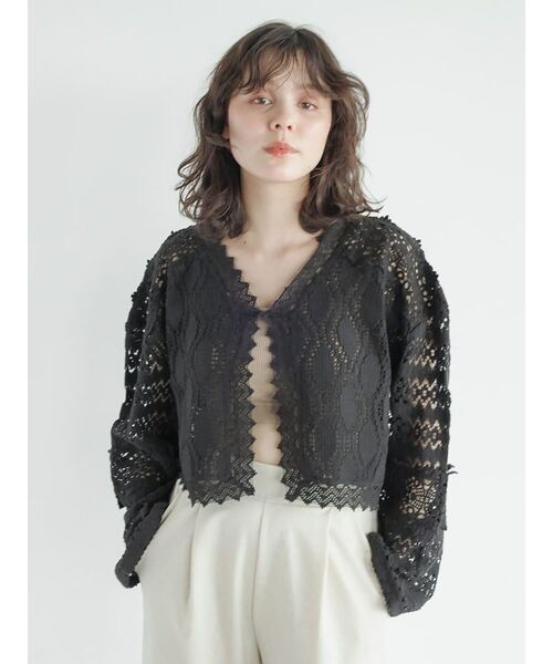 FIKA.(フィーカ)の「Cotton lace bolero(その他トップス・レディース・ブラック/ホワイト・MEDIUM)」の9枚目の写真