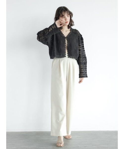 FIKA.(フィーカ)の「Cotton lace bolero(その他トップス・レディース・ブラック/ホワイト・MEDIUM)」の11枚目の写真