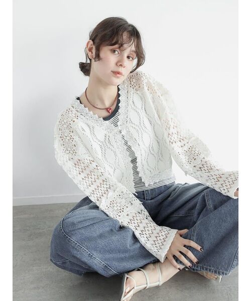 FIKA.(フィーカ)の「Cotton lace bolero(その他トップス・レディース・ブラック/ホワイト・MEDIUM)」の13枚目の写真