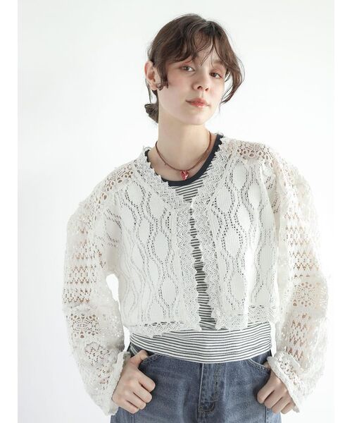 FIKA.(フィーカ)の「Cotton lace bolero(その他トップス・レディース・ブラック/ホワイト・MEDIUM)」の14枚目の写真