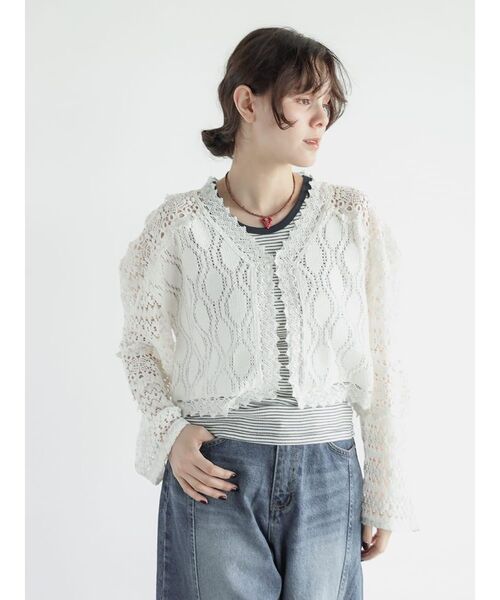 FIKA.(フィーカ)の「Cotton lace bolero(その他トップス・レディース・ブラック/ホワイト・MEDIUM)」の15枚目の写真