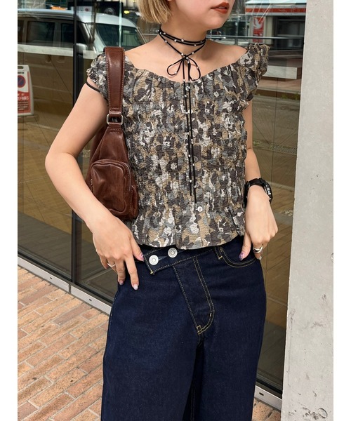 OPEN NECK GATHER ブラウス（シャツ/ブラウス）｜MOUSSY
