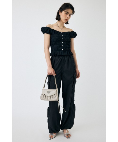 MOUSSY オープンネックギャザーブラウス MOUSSY | OPEN NECK GATHER ブラウス (シャツ・ブラウス ) |SHEL