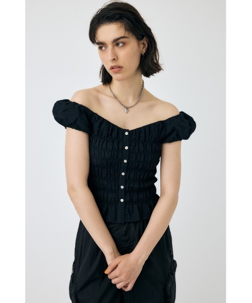 OPEN NECK GATHER ブラウス（シャツ/ブラウス）｜MOUSSY