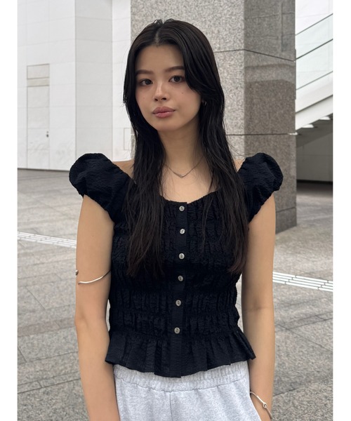 ☆新品未使用☆ MOUSSY マウジー　CREPE ブラウス　トップス　ブラック MOUSSY | CREPE ブラウス (シャツ・ブラウス ) |SHEL'TTER WEBSTORE