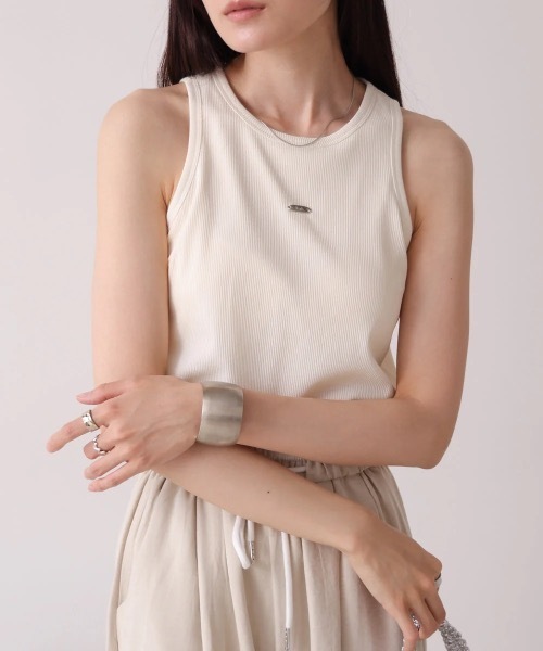 Bab（バブ）の「ロゴプレート付アメスリタンクトップ（タンクトップ・レディース・アイボリー/モカ・FREE）」の22枚目の写真